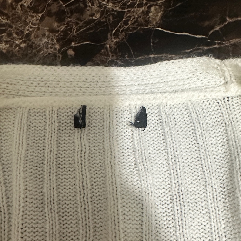 Cream Ribbed Cardigan with Button Detail - Picture 5 of 6